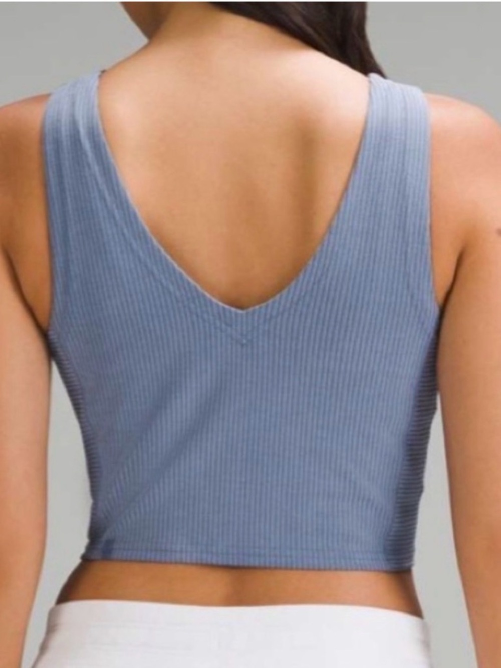 Lululemon Ribbed Softstreme Cropped Tank Top in Oasis Blue